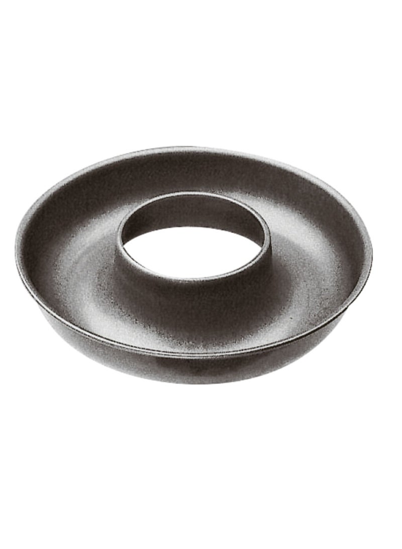 Paderno Dark Grey Steel, Savarin Cake Mold Tin 26cm Ø, 6.2cm H. Non-stick coating PFOA free. Heat resistant up to 230°C. Oven safe. Italy