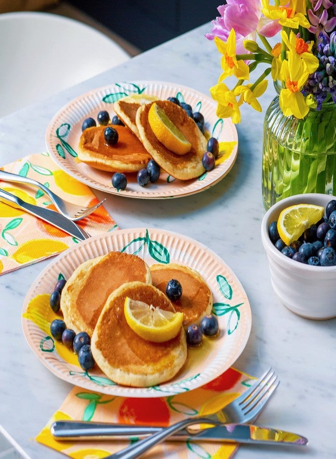 Talking Tables Pack of 12 Citrus Fruit Lemon Paper Plates | Recyclable & Disposable Party Tableware for Summer, Alfresco Dining, Picnic, Cookout, Pink - Image 5