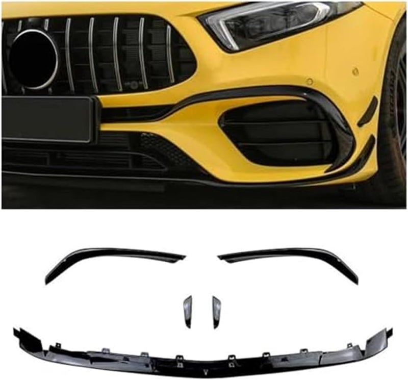 QASULER Front Bumper Lip Splitter for Benz A-Class W177 A45 AMG - Image 4