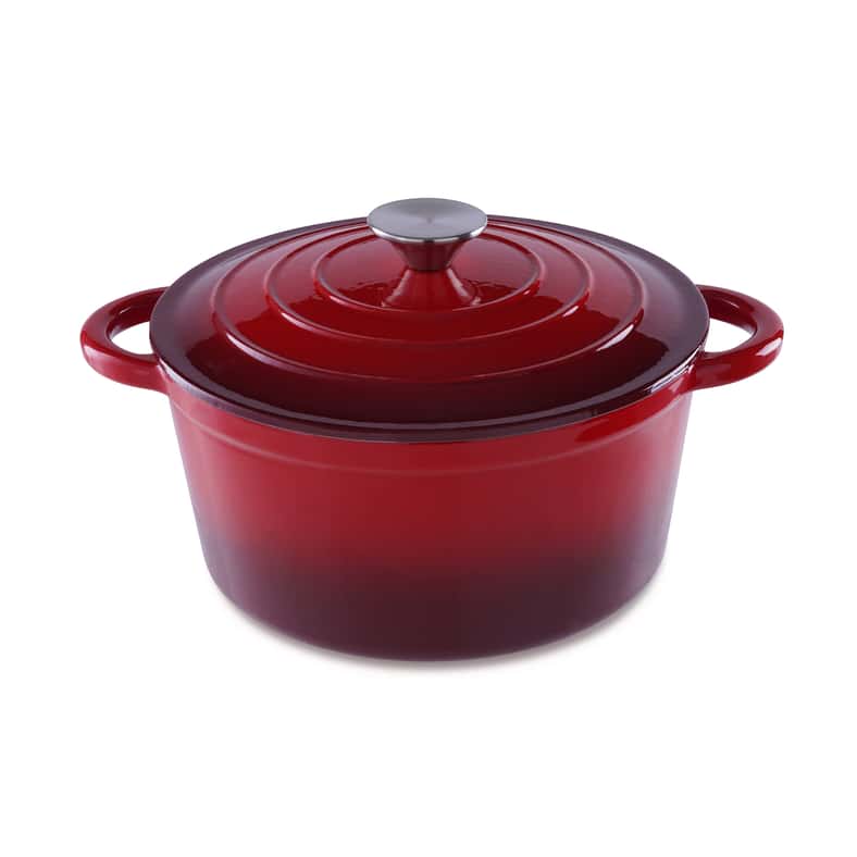 Pan Home Glazura Enameled Cast Iron Cooking Pot 4l - Ombre Red - Image 2