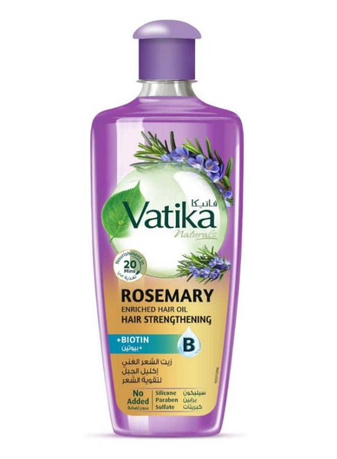 Vatika Naturals Rosemary Oil for Hair Growth 300ml | Infused with Biotin | Promotes Stronger Hair Growth, Prevents Hair Fall | Scalp Nourishment in 20 minutes | No Parabens, Sulphates or Silicones