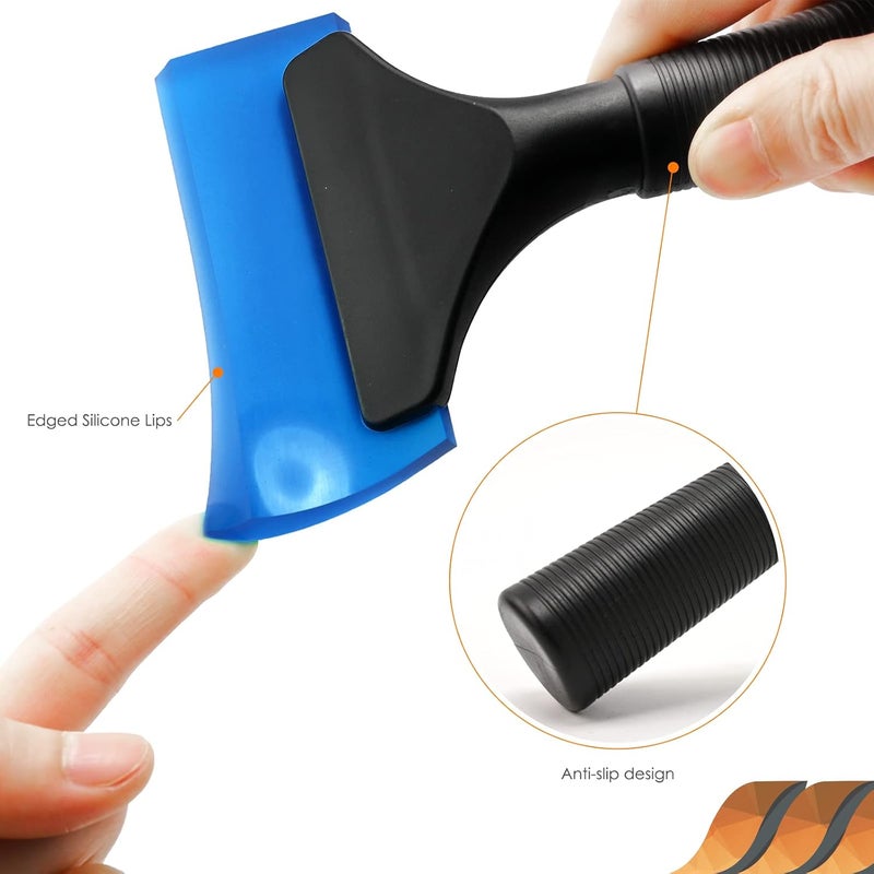 EHDIS Small Squeegee 5 inch Rubber Window Tint Windshield Squeegee for Car Window, Glass, Mirror, Shower, Auto,Windows Cleaning(Blue) Trendy natural assorted colors - Image 2
