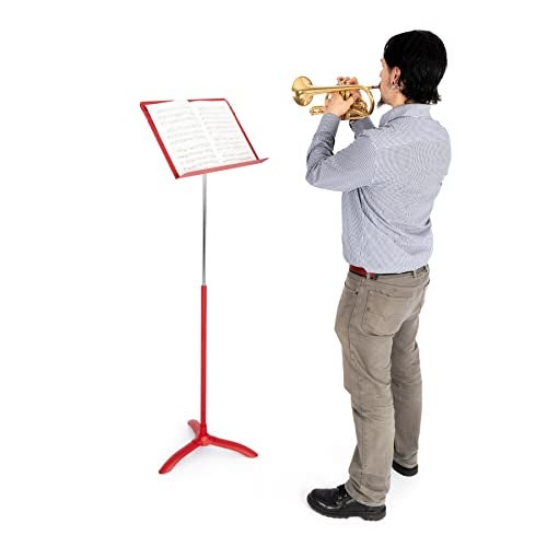 Manhasset Music Stand For Sheet Music - 48 Symphony Model - 4801RED - Long Lasting, Durable Manhasset Stand - Adjustable Height - 20" by 12 - Image 4