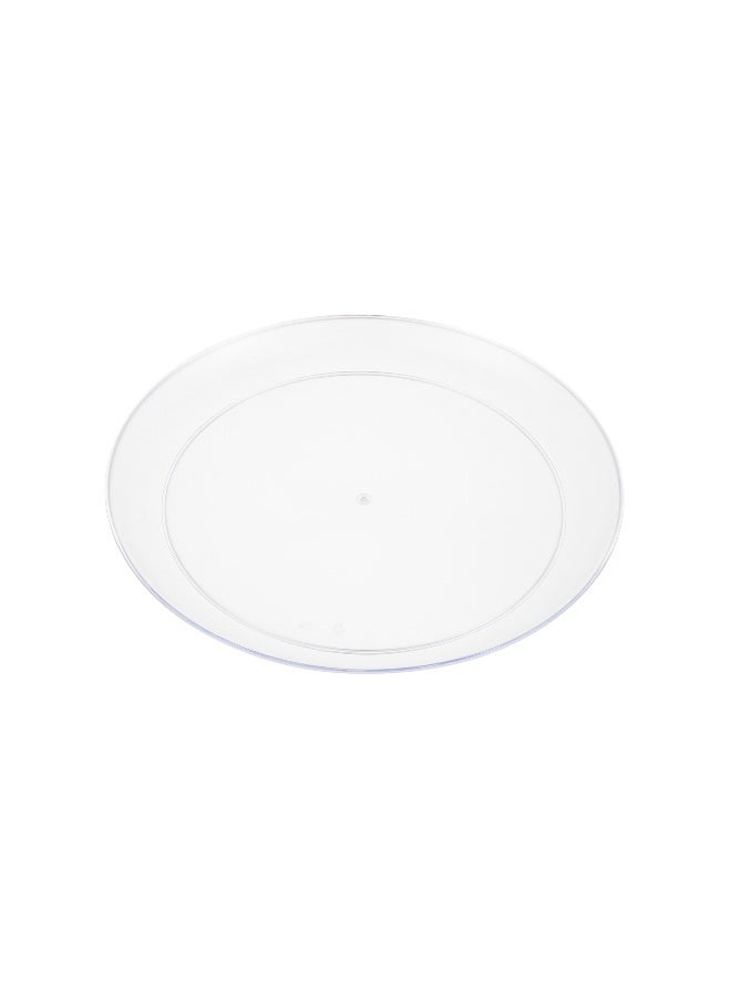 Restaurantware 7 x 7 Inch Party Plates, 100 Disposable Plastic Dessert Plates - Round, Heavy-Duty, Clear Plastic Salad Plates, Serve Sides Or Appetizers, For Weddings Or Catering  - Image 1