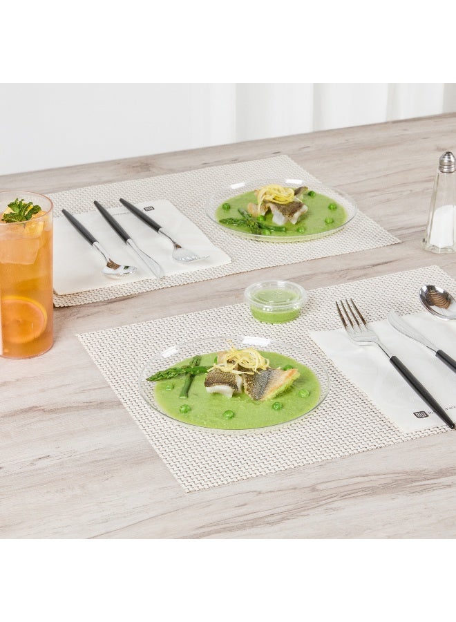 Restaurantware 7 x 7 Inch Party Plates, 100 Disposable Plastic Dessert Plates - Round, Heavy-Duty, Clear Plastic Salad Plates, Serve Sides Or Appetizers, For Weddings Or Catering  - Image 4