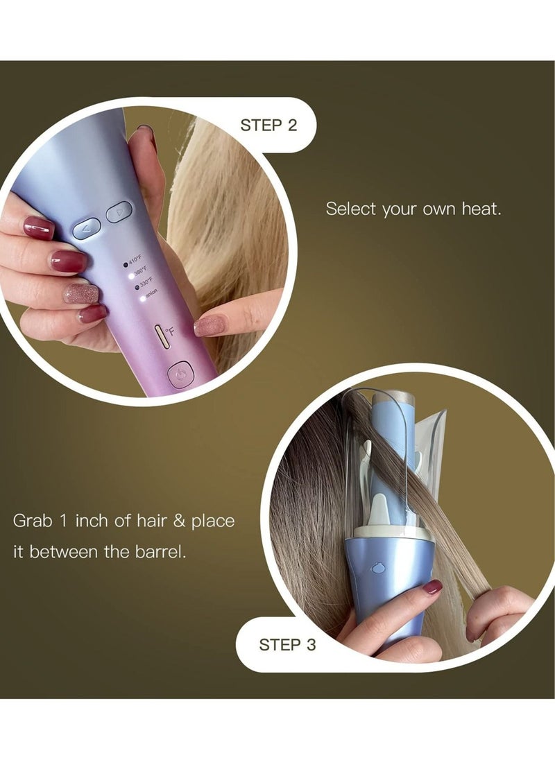 RedMapleTEK - Auto Hair Curling Wand Ion Wrap Curler with Ceramic Ionic Barrel and Smart Anti-Stuck Sensor, Professional Styling Tool for Long and Medium Length Hair - Image 1