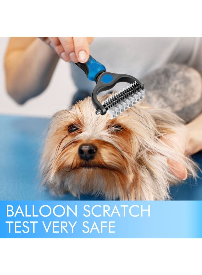 مشط تنظيف الحيوانات الأليفة -أداة إزالة الشوائب المزدوجة الجانب، مشط تحت غطاء للكلاب والقطط، مشط تنظيف وفسح الشعر الطويل - Image 2