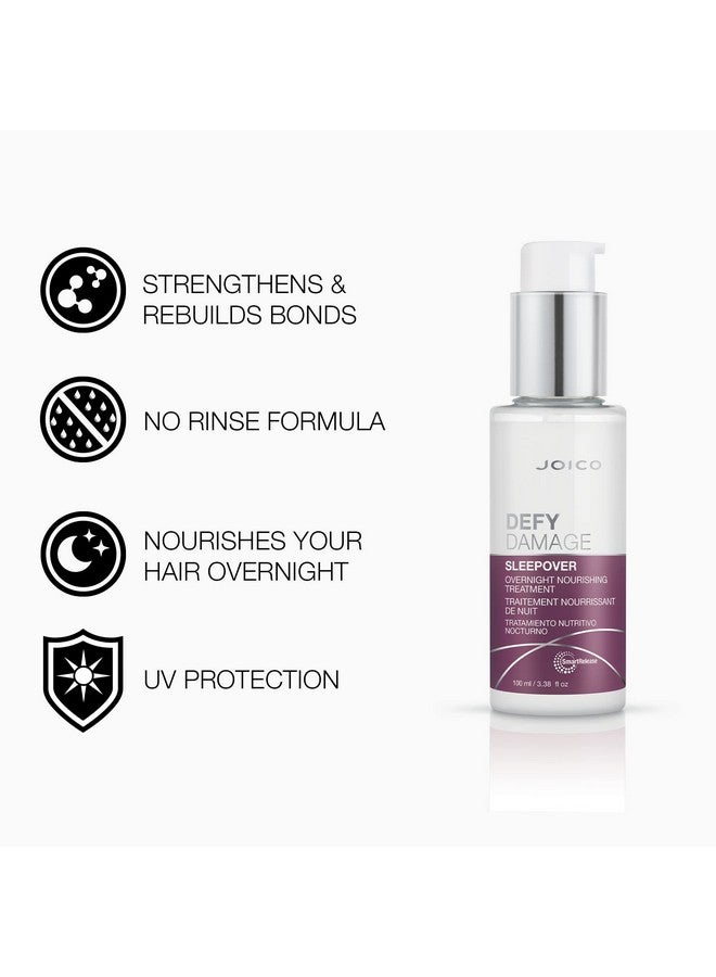 Joico Defy Damage Sleepover Overnight Nourishing Treatment | Instantly Softens & Smooths | Strengthen Bonds | Reduce Breakage & Split Ends | No Rinse Formula | With Arginine & Keratin | 3.38 oz - Image 3