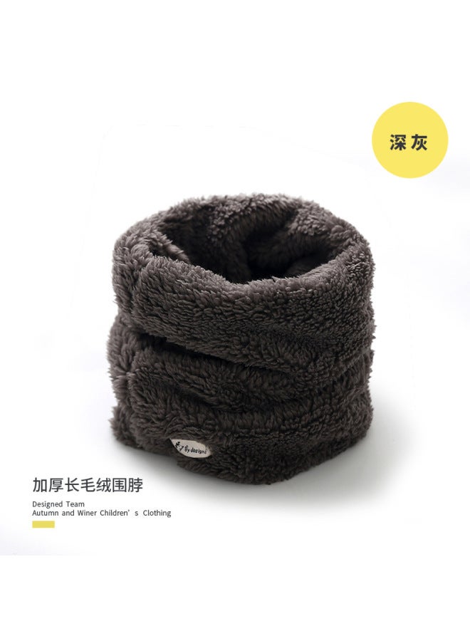 Autumn And Winter New Korean Style Pure Color Kidsren's Neck Scarf Fleece-lined Thickeneded Warm Windproof Infant Neck Scarf