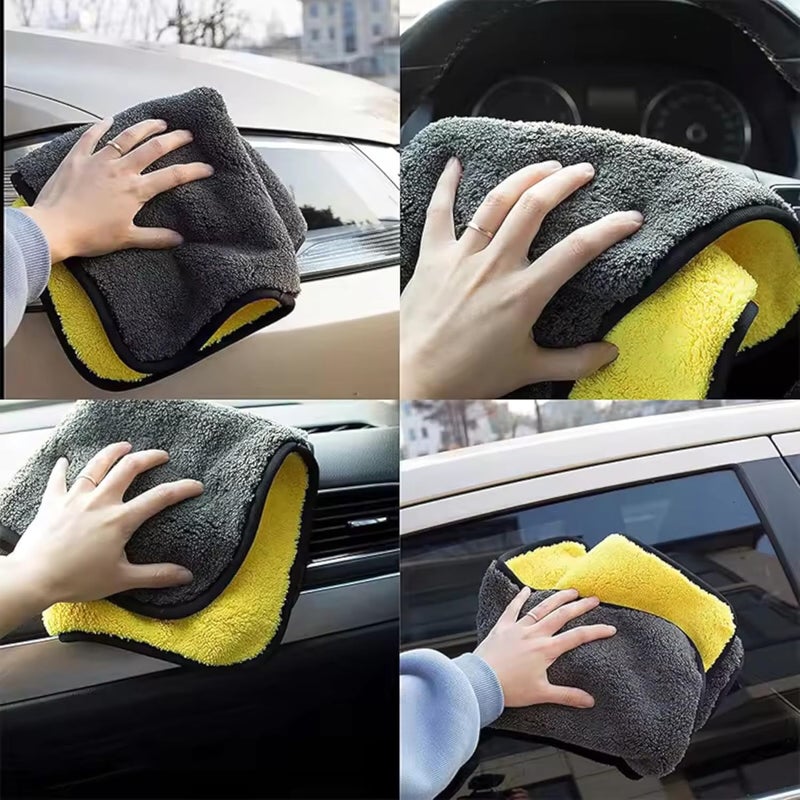 DETACHI Microfiber Cloth for Car Cleaning Towel Ultrasoft, Thick and Quick Drying Car Microfiber Cleaning Towel 40x60cms 1000GSM Polishing Waxing Auto Detailing Towel Cloth Multicolor (Pack of 2) - Image 3