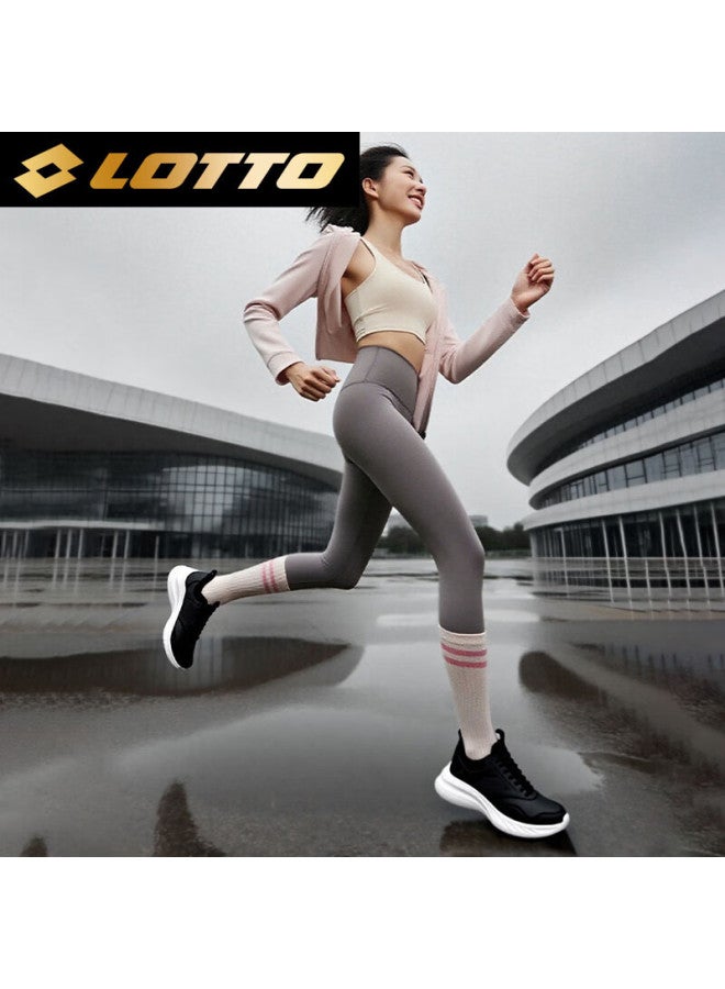 Lotto Men's Running Shoes Spring Leather Water-resistant Casual Lightweight Soft Sole Jogging Shoes 1178 Black White Size 40 - Image 2