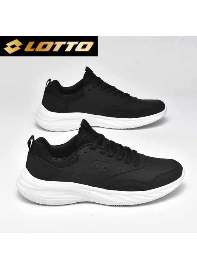 Lotto Men's Running Shoes Spring Leather Water-resistant Casual Lightweight Soft Sole Jogging Shoes 1178 Black White Size 40 - Image 3