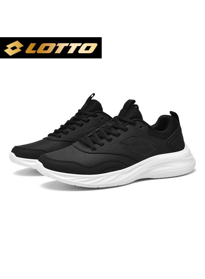 Lotto Men's Running Shoes Spring Leather Water-resistant Casual Lightweight Soft Sole Jogging Shoes 1178 Black White Size 40 - Image 4