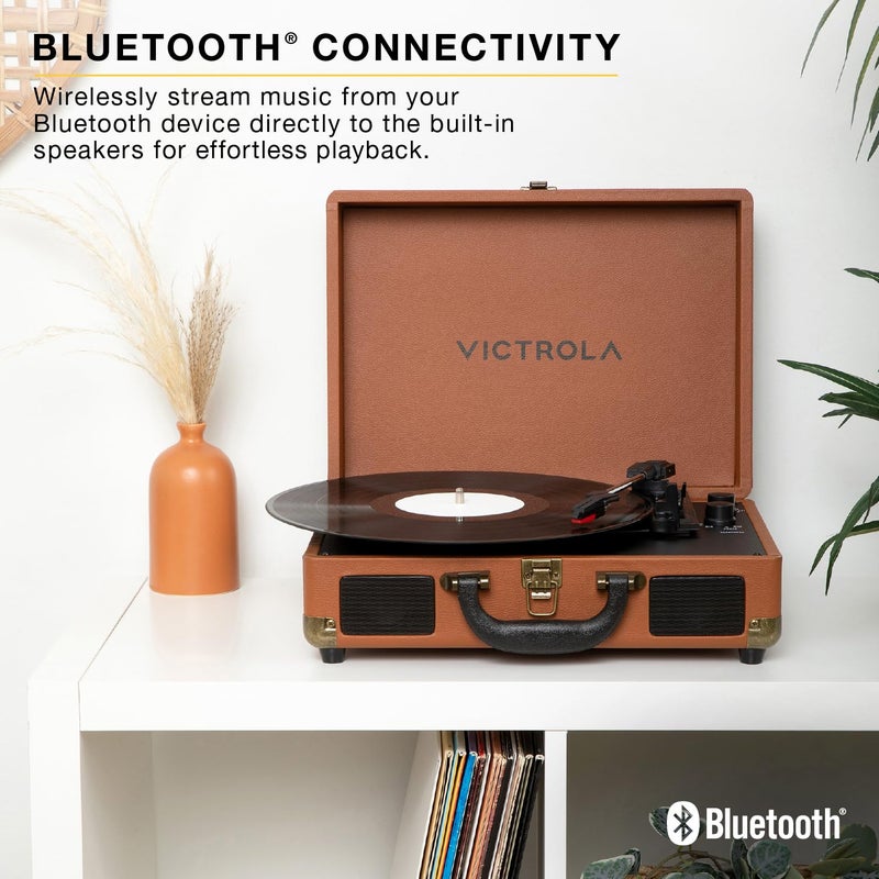 Victrola Journey II (2025 Model) â€“ Bluetooth Suitcase Record Player â€“ Built-in Stereo Speakers with Enhanced Bass, 3-Speed Turntable, Bluetooth Input and Output, RCA & Headphone Outputs (Black) - Image 5