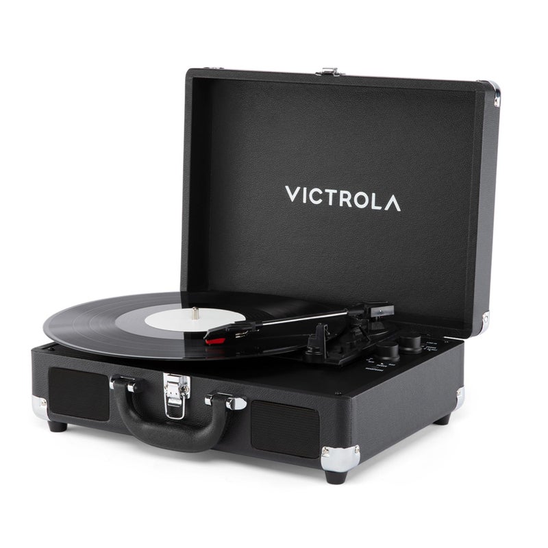 Victrola Journey II (2025 Model) â€“ Bluetooth Suitcase Record Player â€“ Built-in Stereo Speakers with Enhanced Bass, 3-Speed Turntable, Bluetooth Input and Output, RCA & Headphone Outputs (Black) - Image 1