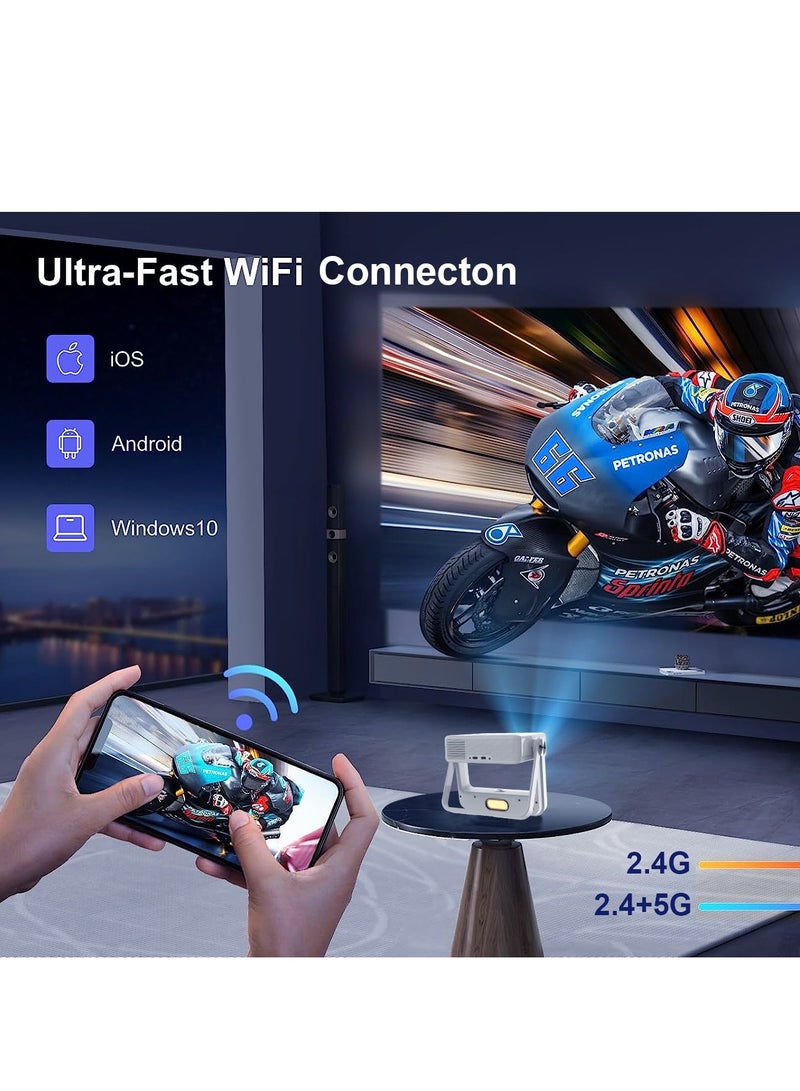 هامينر جهاز عرض ذكي محمول A5 Pro، جهاز عرض تلقائي التركيز، يدعم دقة 4K، جهاز عرض عالي الدقة للسينما المنزلية، جهاز عرض Auto Keystone، جهاز عرض ذكي أصلي بدقة 1080 بكسل، 300 لومن ANSI مع شبكة Wi-Fi مزدوجة 5G/2.4G، BT 5.0، دوران 180 درجة، نظام Android 12.0، مكبر صوت مدمج، جهاز عرض فيديو، غطاء مساحة كبيرة، جهاز عرض ذكي بشاشة تعمل باللمس مقاس 300 بوصة - Image 5