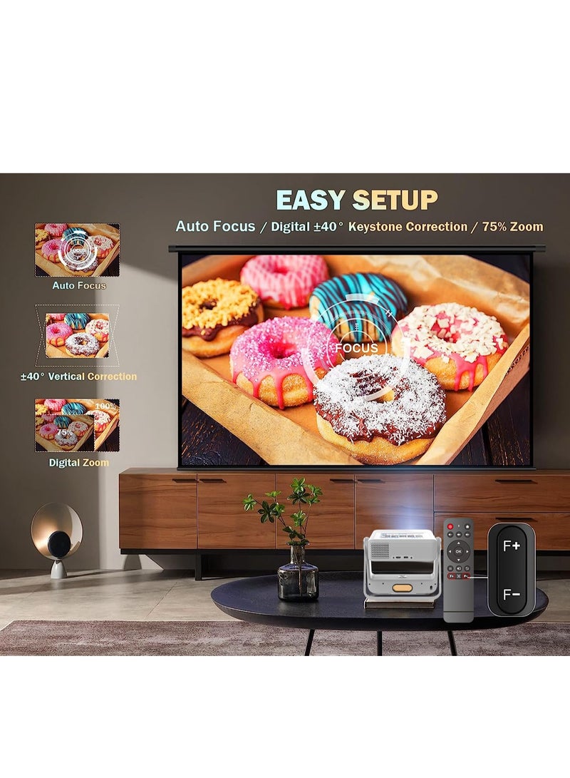 هامينر جهاز عرض ذكي محمول A5 Pro، جهاز عرض تلقائي التركيز، يدعم دقة 4K، جهاز عرض عالي الدقة للسينما المنزلية، جهاز عرض Auto Keystone، جهاز عرض ذكي أصلي بدقة 1080 بكسل، 300 لومن ANSI مع شبكة Wi-Fi مزدوجة 5G/2.4G، BT 5.0، دوران 180 درجة، نظام Android 12.0، مكبر صوت مدمج، جهاز عرض فيديو، غطاء مساحة كبيرة، جهاز عرض ذكي بشاشة تعمل باللمس مقاس 300 بوصة - Image 4