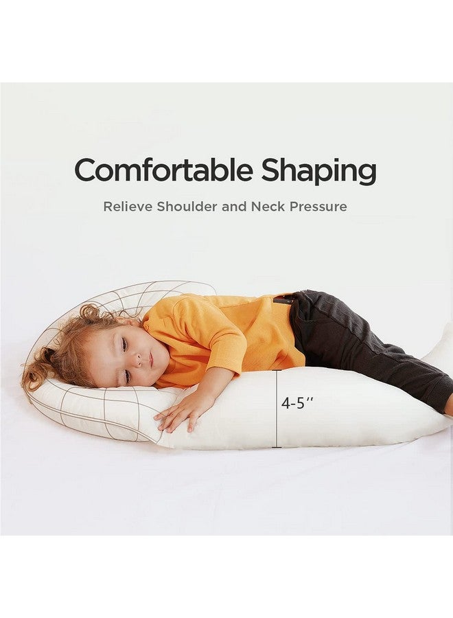 CHOC CHICK Curve Long Toddler Kids Body Pillow For Sleeping34X27 Inches Moon Shape Soft Child Hug Sleep Pillow 100% Organic Cotton Pillowcase Washable Breathable Crib Toddler Pillows - Image 5