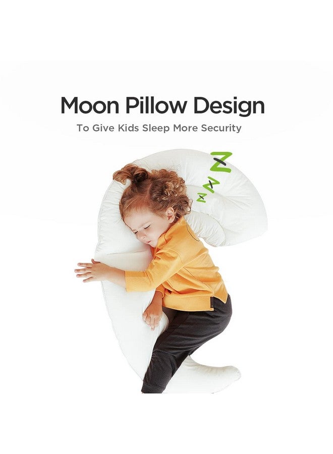 CHOC CHICK Curve Long Toddler Kids Body Pillow For Sleeping34X27 Inches Moon Shape Soft Child Hug Sleep Pillow 100% Organic Cotton Pillowcase Washable Breathable Crib Toddler Pillows - Image 4