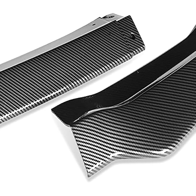 DNA MOTORING شفاط أمامي على طراز OE من DNA Motoring 2-PU-568-PCF مع زعانف جانبية متوافق مع 11-14 شاحن SRT، مظهر ألياف الكربون - Image 3