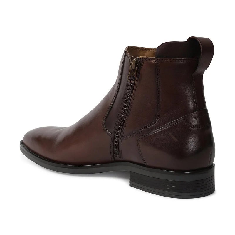Milano  Paxan Mens Leather Chelsea Boots-Dark Brown for Men | Best Price UAE