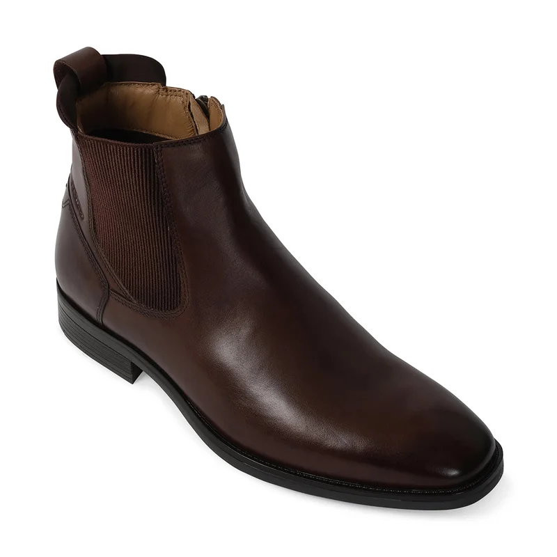 Milano  Paxan Mens Leather Chelsea Boots-Dark Brown for Men | Best Price UAE