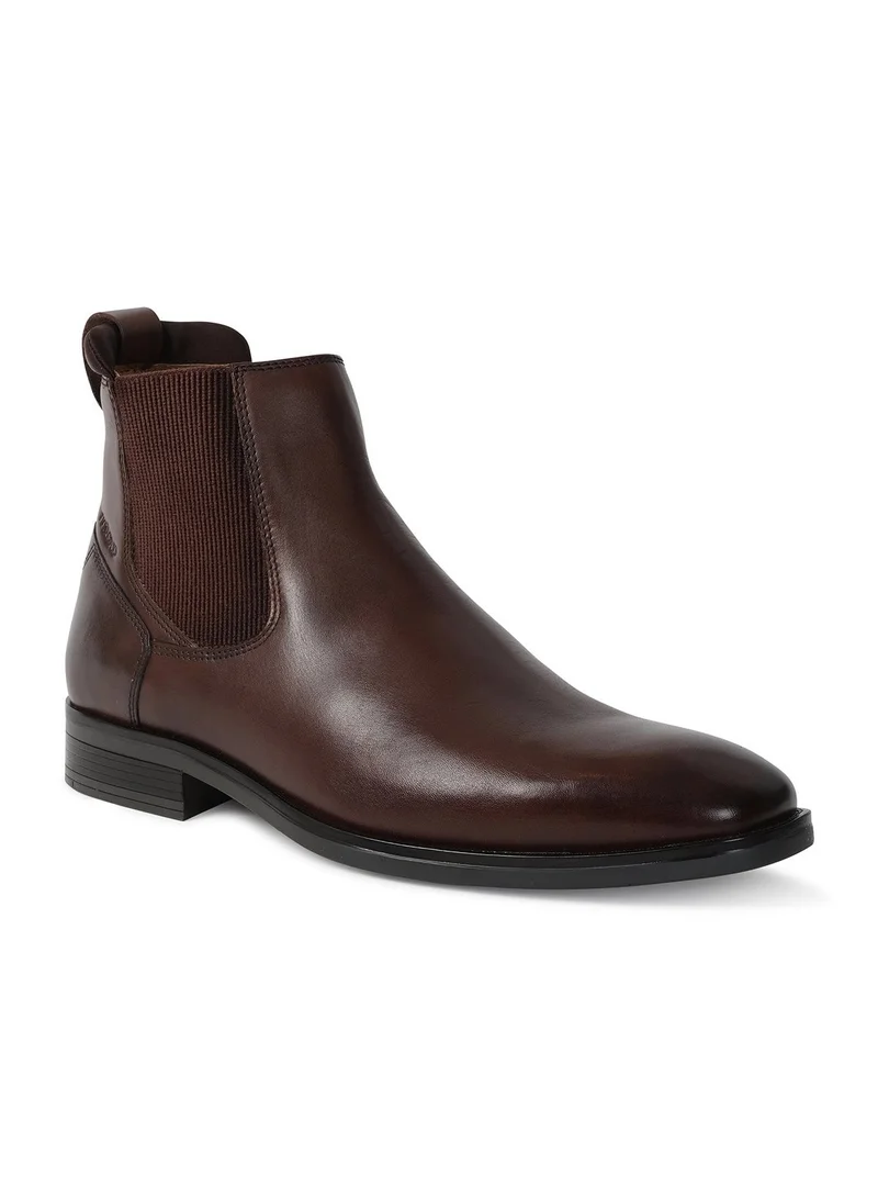 Milano PAXAN MENS LEATHER CHELSEA BOOTS-DARK BROWN