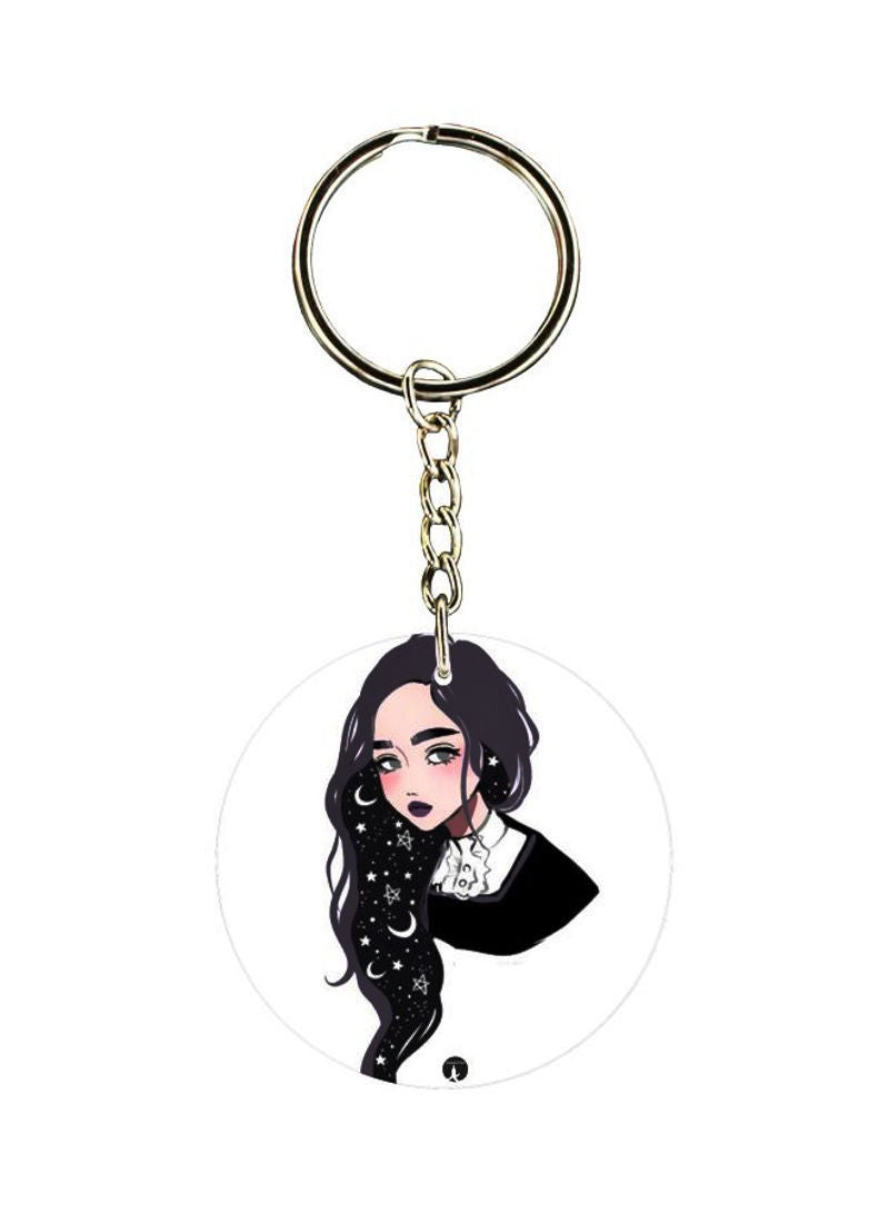RKN Cartoon Girl Printed Double Sided Keychain
