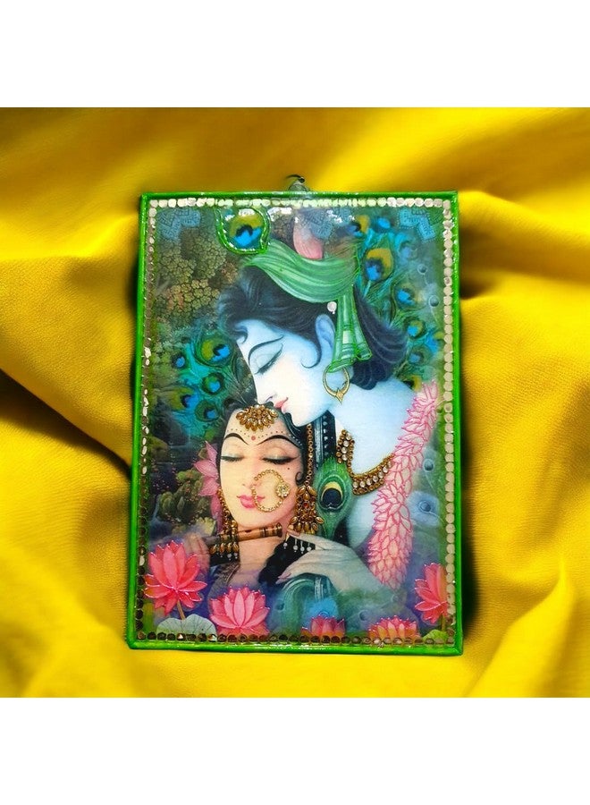 KRAFTISTIC ARTS KRAFTISTIC ARTS Wooden Radha Krishna Mixed Media/Resin Coated/Wall Hanging/Religious/Home Decor/Janmashtmi/Navratri/Diwali/Birthday/Wedding/Navratri/Diwali/House Warming/Handmade Luxury Gift - Image 2