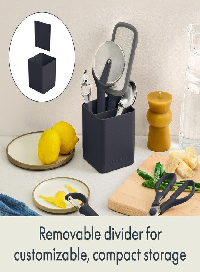 bella 7-Piece Modular Gadget Set, Grater, Pizza Cutter, Ice Cream Scoop, Peeler, Shears, Bottle Opener, Crock with removable divider, Dishwasher Safe, Slate - Image 5