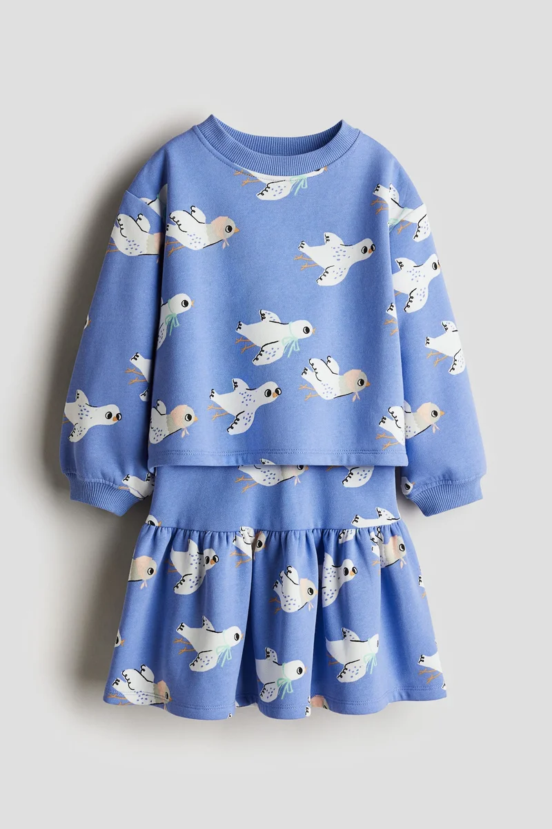 H&M 2-piece sweatshirt and skirt set