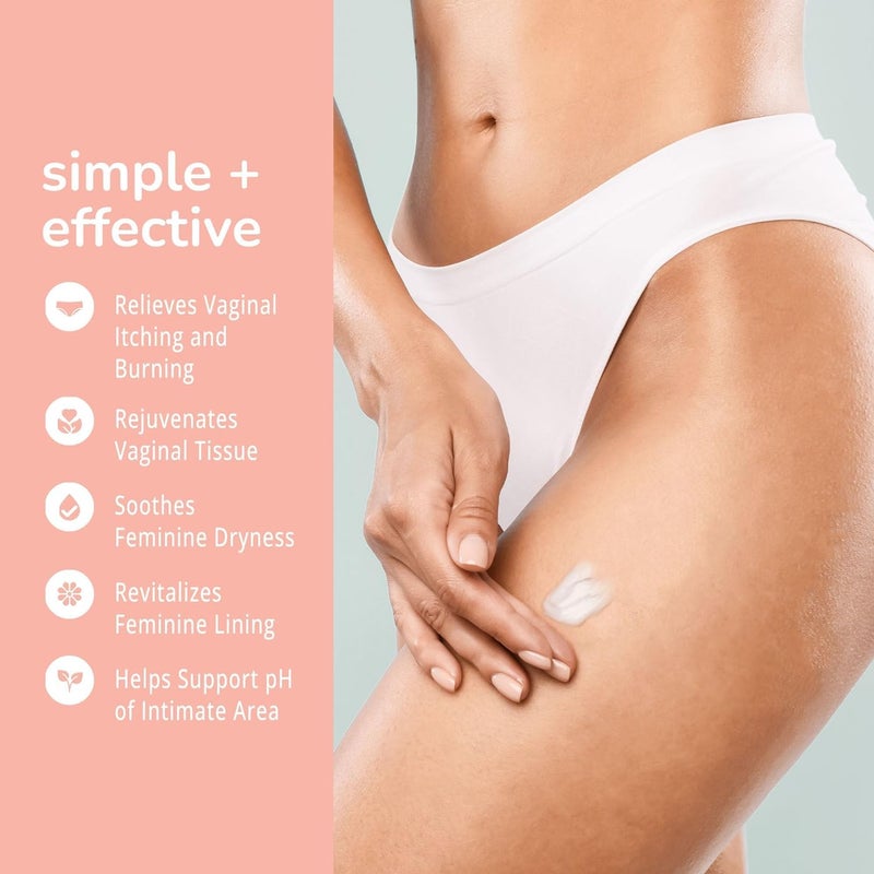 Lubracil كريم ترطيب الفرج - مرطب يومي للعناية النسائية يساعد في جفاف المهبل، الحرق، الحكة، التزليق والراحة للنساء خالي من الإستروجين، غير معدل وراثيًا، أوميغا-7، فيتامين E، 1.76 أونصة سائلة، 1 عبوة - Image 3