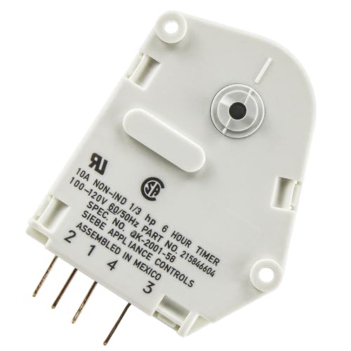 Romalon 215846604 Refrigerator Defrost Timer Replacement Part (6 Hour 21 Minute Cycle) Fit for Frigidaire & Kenmore Replaces AP2592907 08003824 08011620 1748201 442754 EAP423802 PS423802 by Romalon - Image 1