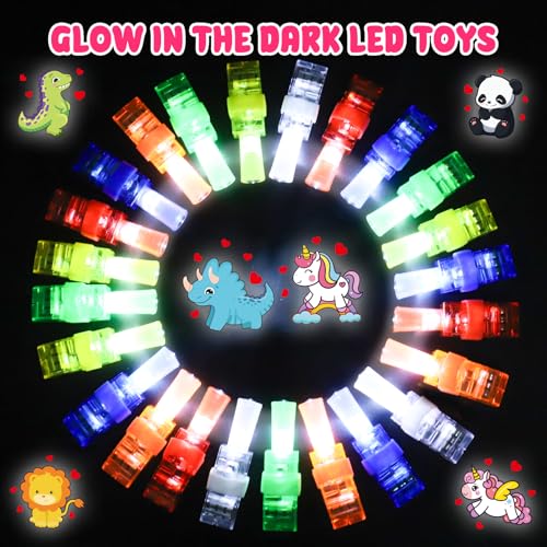 AugToy 28PCS LED Finger Lights Valentines Day Gifts for Kids School Classroom Valentine Exchange Cards for Toddlers Boys Girls Class Valentines Day Gift Light Up Party Favors Treat Goodie Bags Stuffers Bulk - Image 5