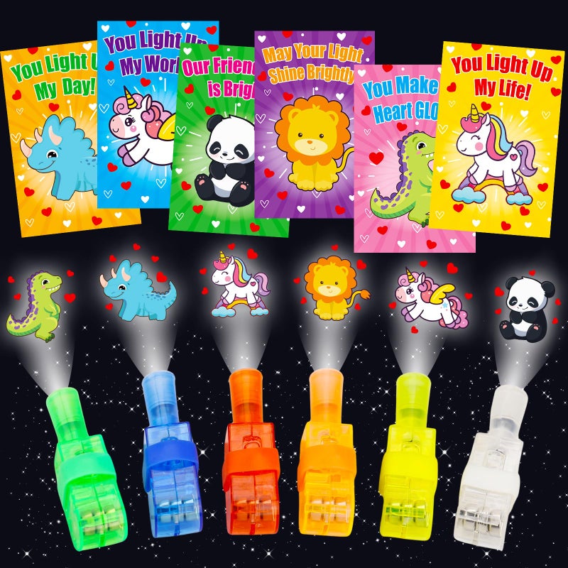 AugToy 28PCS LED Finger Lights Valentines Day Gifts for Kids School Classroom Valentine Exchange Cards for Toddlers Boys Girls Class Valentines Day Gift Light Up Party Favors Treat Goodie Bags Stuffers Bulk - Image 3