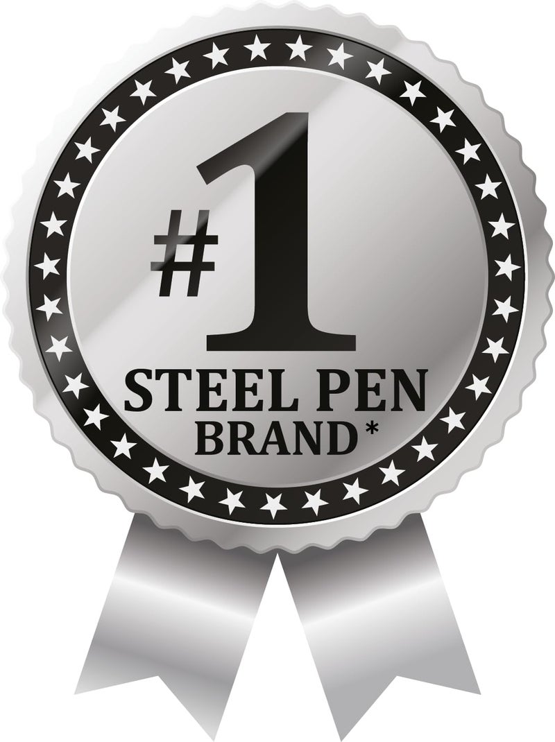 Zebra Pen F-402 Stainless Steel Retractable Ballpoint Ink Pens 12-Pack, Black Ink, 0.7mm Fine Point, Easy-Glide Ink, Non-Slip Grip, Metal Clip, Refillable With F-Refill (29210) - Image 4