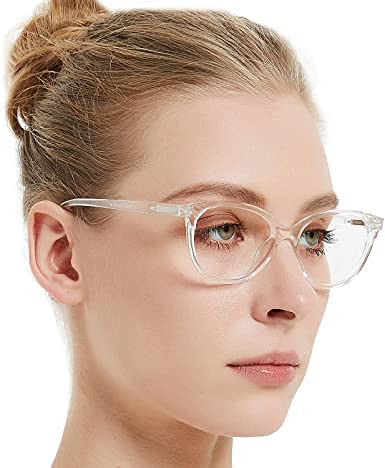 Dark Wost Womens Cat Eye Computer Blue Light Filter Glasses Zero Power Transparent Light Weight Spectacles Frame Anti Glare Eye Strain Protection Glass For Woman (Size Medium) - Image 1