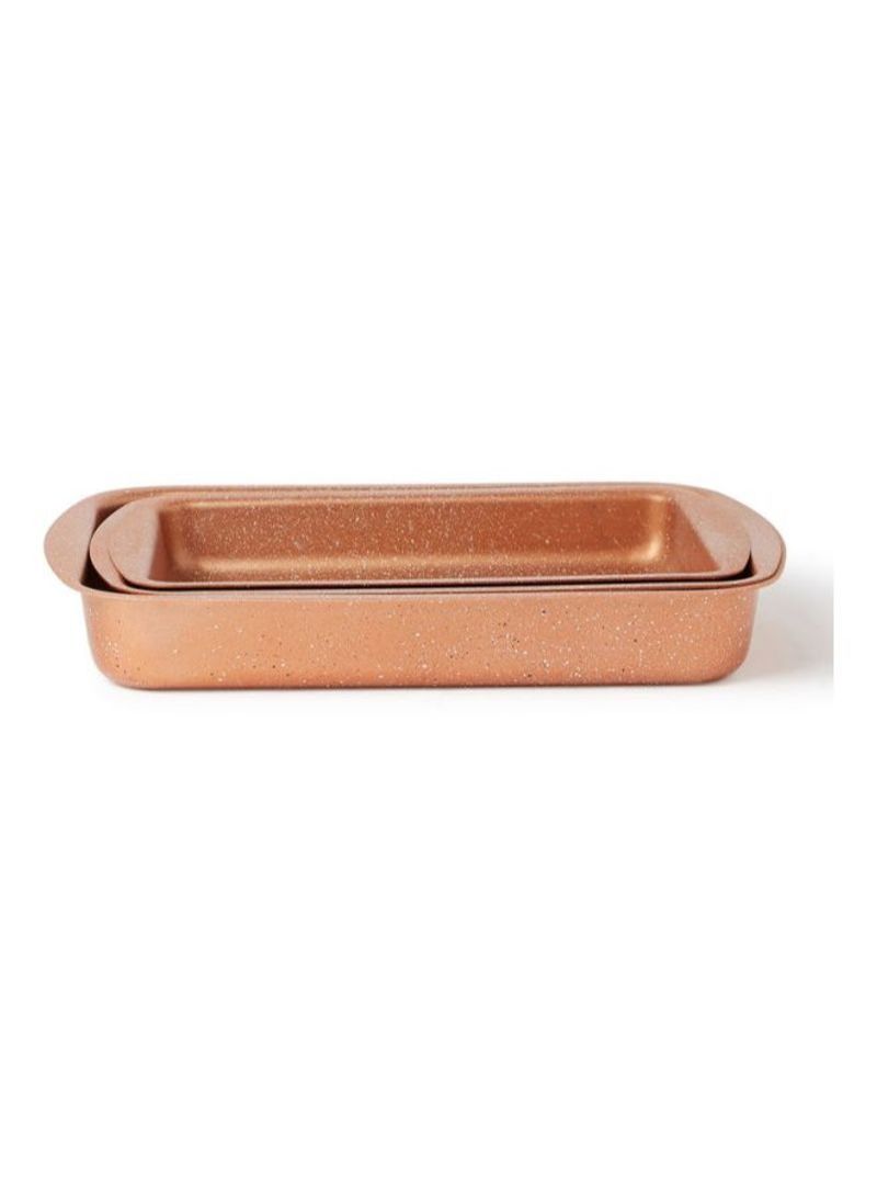 DubaiGallery 3-Pieces Granite Square Pan Set Brown Small Bakeware Pan (32x22), Medium Bakeware Pan (35x25), Large Bakeware Pan (38x28)cm  - Image 4