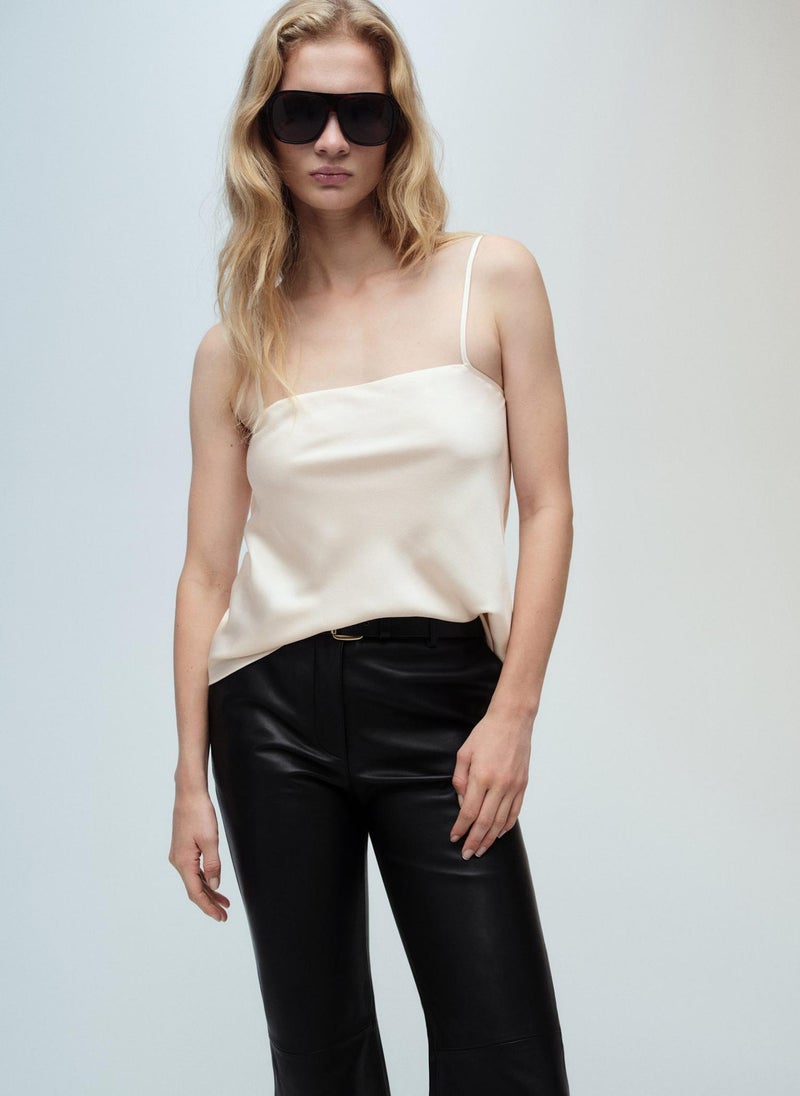 MANGO Satin Top With Thin Straps  - Image 1