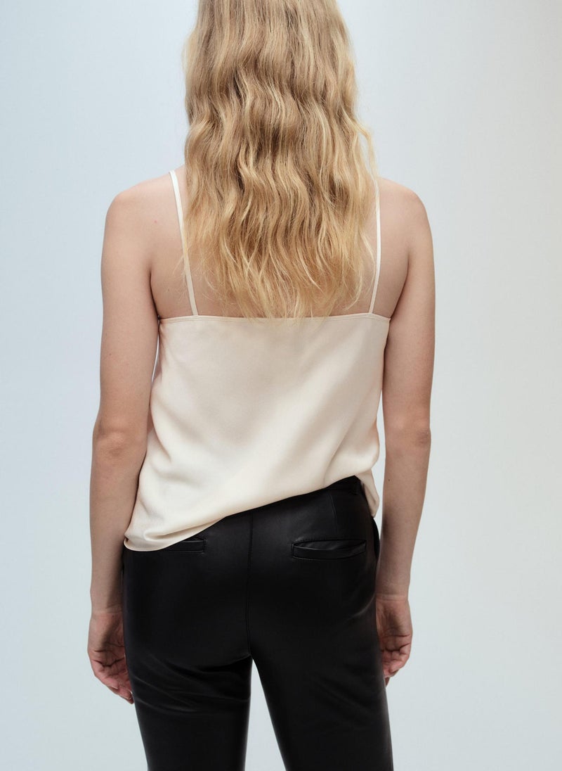 MANGO Satin Top With Thin Straps  - Image 2