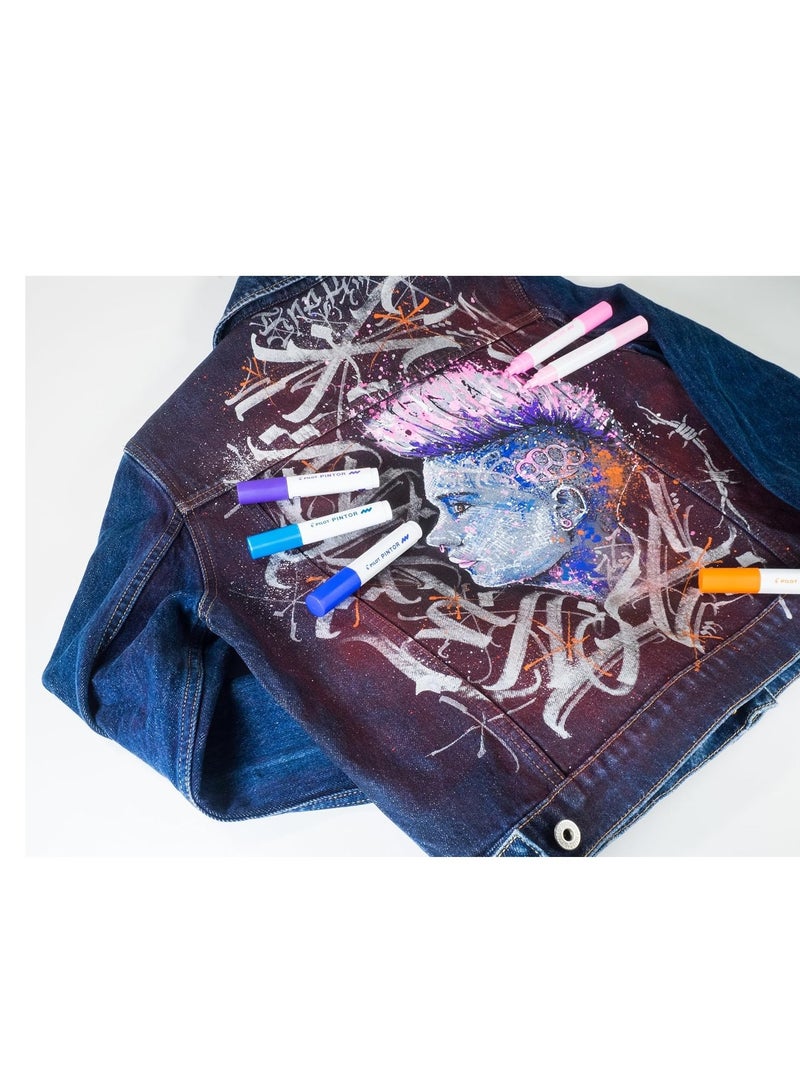 PILOT 6-Piece Pintor Water Based Paint Marker Extra Fine 0.7mm Tip Assorted Colours - Image 4