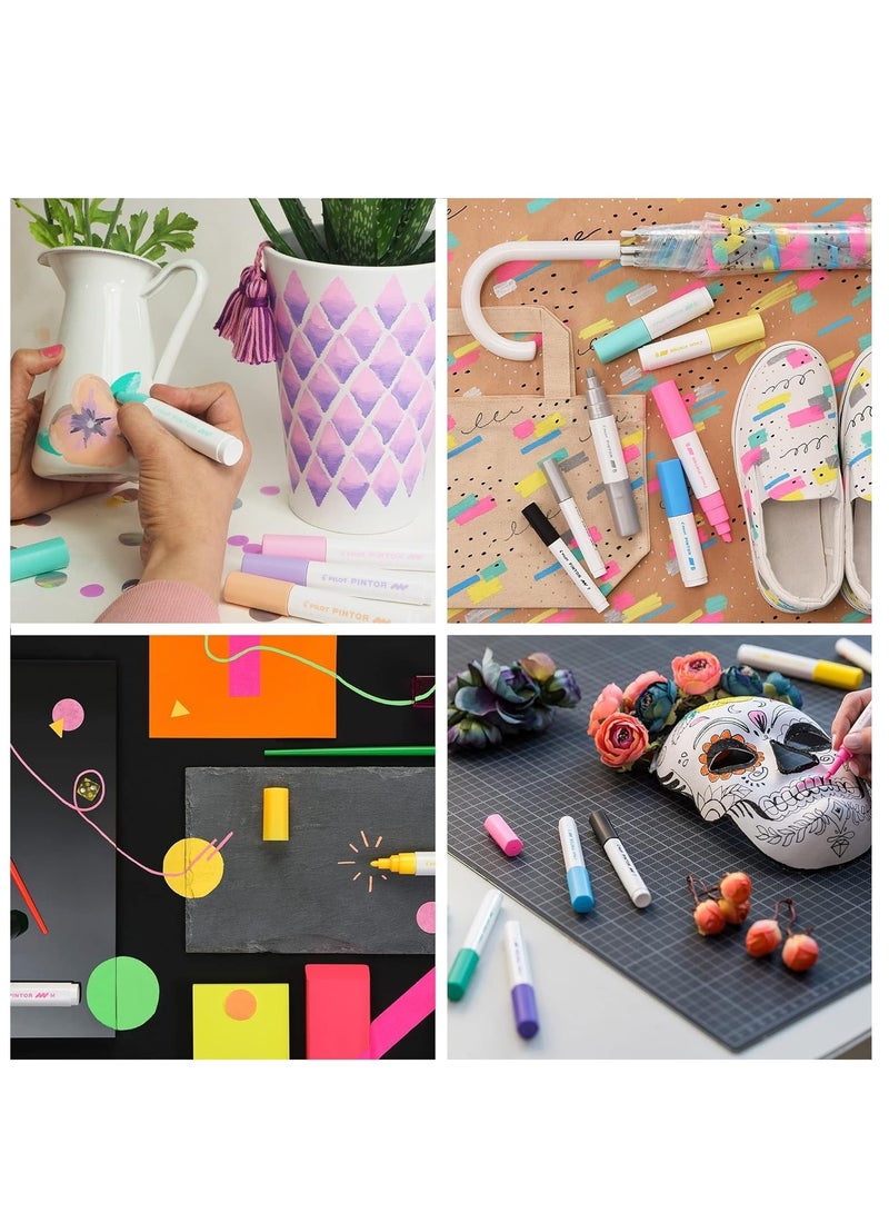 PILOT 6-Piece Pintor Water Based Paint Marker Extra Fine 0.7mm Tip Assorted Colours - Image 5