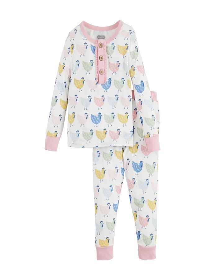 Mud Pie Baby Girl's Children's Chicken Print Pjs