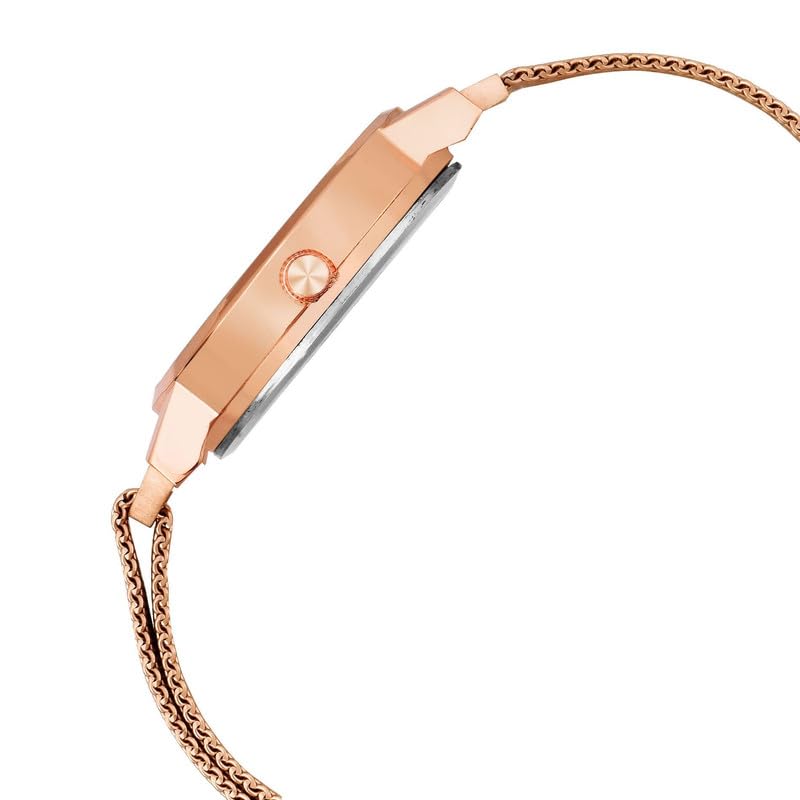 jainx Rose Gold Mesh Magnet Chain Analog Watch - for Women - Image 3