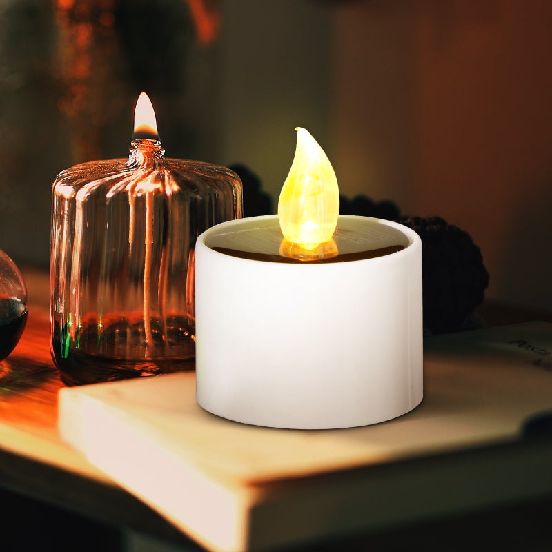 Solar Powered Candle Tea Lamp Flameless Candle Lamp Solar Candle Tea Light - Image 2