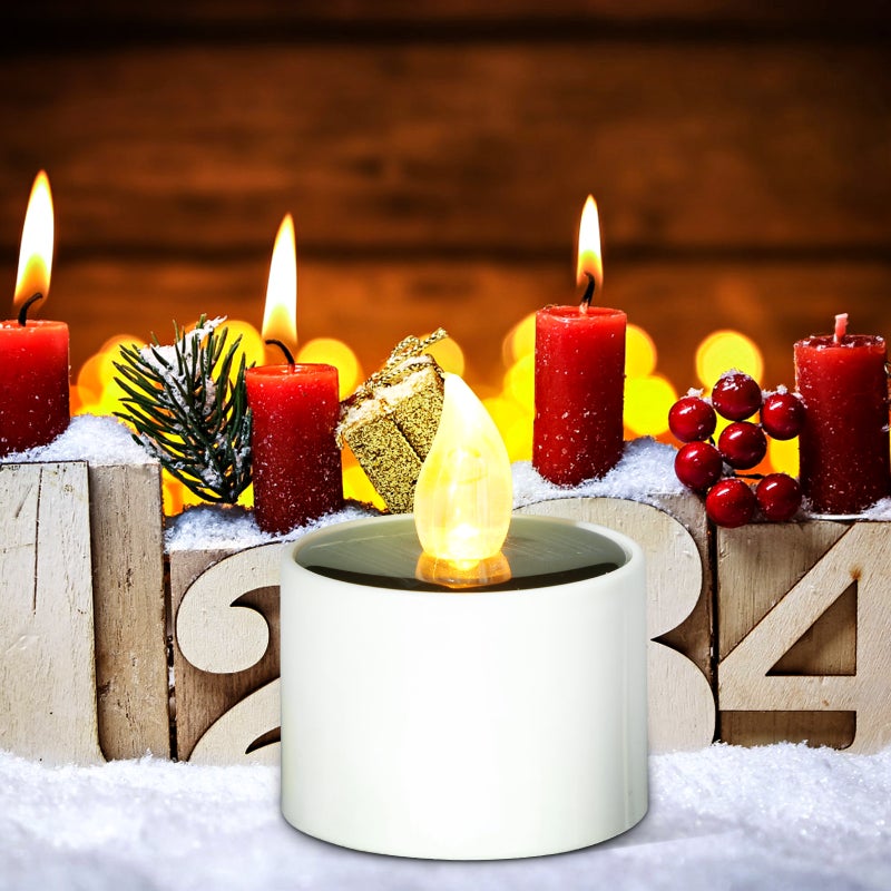 Solar Powered Candle Tea Lamp Flameless Candle Lamp Solar Candle Tea Light - Image 3
