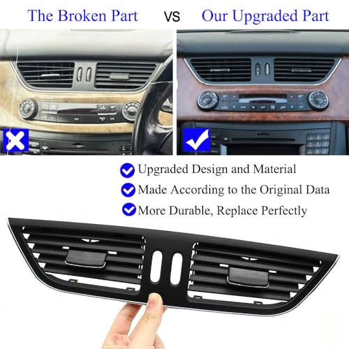 Goodithy غطاء شبكة تهوية الهواء المركزي متوافق مع مرسيدس بنز CLS W219، غطاء لوحة تكييف الهواء، غطاء مخرج الشبكة، بديل ل CLS55 CLS63 CLS350 CLS500 CLS550، أسود - Image 3