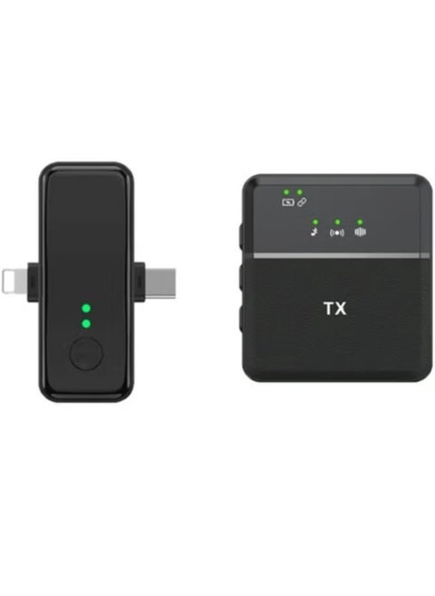 3-in-1 Wireless Microphone for iPhone & Android – SX31 Dual 2.4G Mini Lavalier Mic with Lightning/Type-C/3.5mm Jack, Smart Noise Reduction, 20m Range, 10H Battery, Ultra-Low Latency (9ms), Plug & Play for Recording, Live Stream, Vlogging
