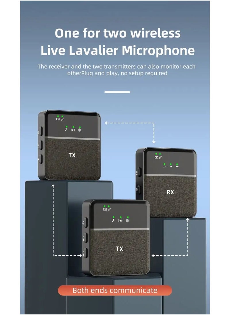 BlueFire - 3-in-1 Wireless Microphone for iPhone & Android – SX31 Dual 2.4G Mini Lavalier Mic with Lightning/Type-C/3.5mm Jack, Smart Noise Reduction, 20m Range, 10H Battery, Ultra-Low Latency (9ms), Plug & Play for Recording, Live Stream, Vlogging - Image 1