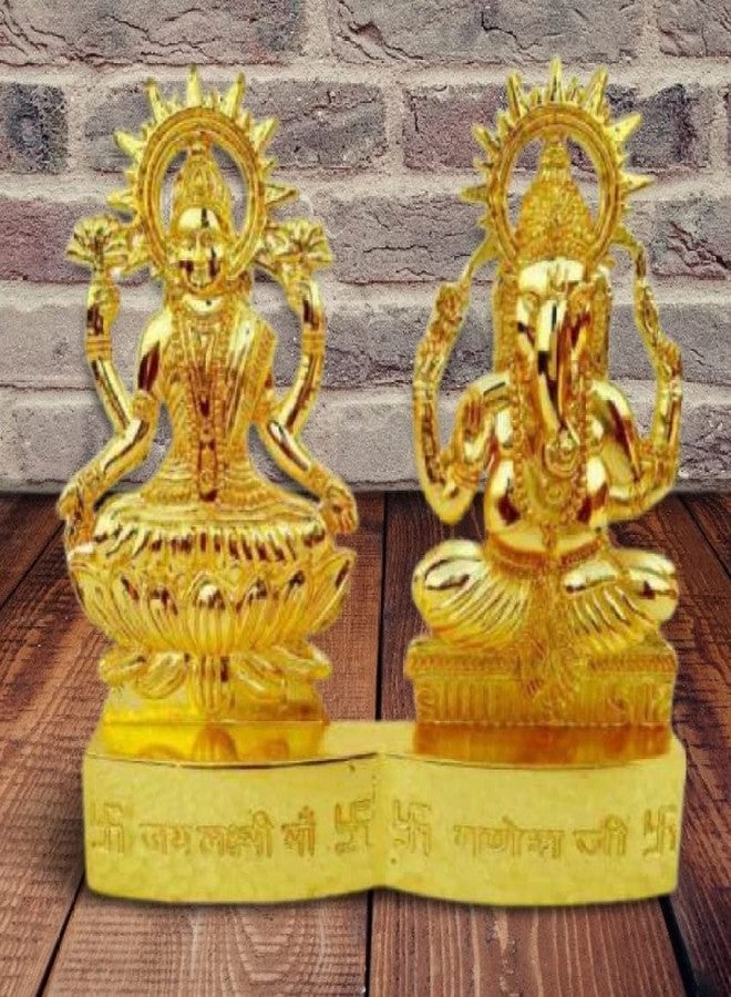 IS4A Lakshmi Ganesh Gold Plated Energized Idol Statue Figurine Wedding Festival Anniversary Diwali Puja Spiritual Gift 4 Inch - Image 5